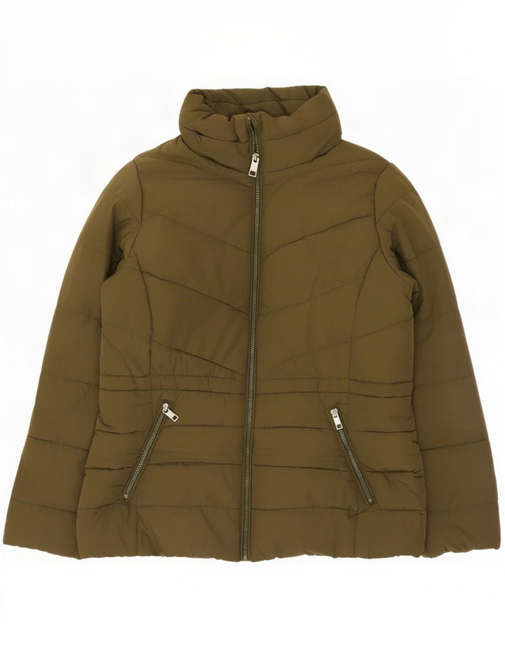 Marks & Spencer Womens Padded Jacket UK 14 Large Khaki Polyester