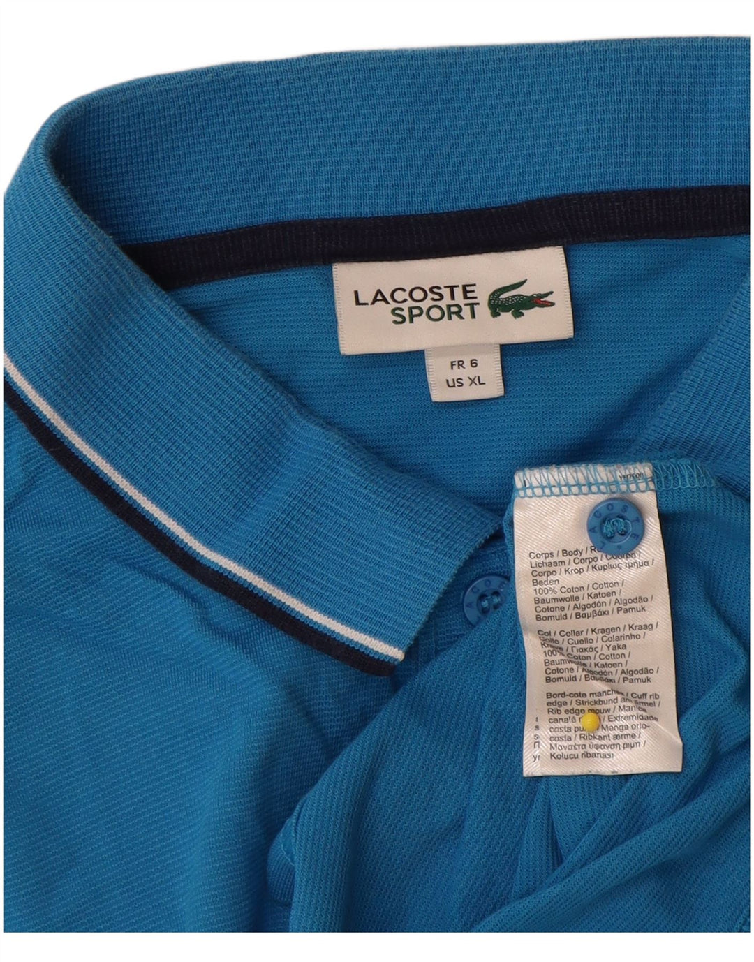 Lacoste Mens Polo Shirt Size 6 XL Blue Cotton