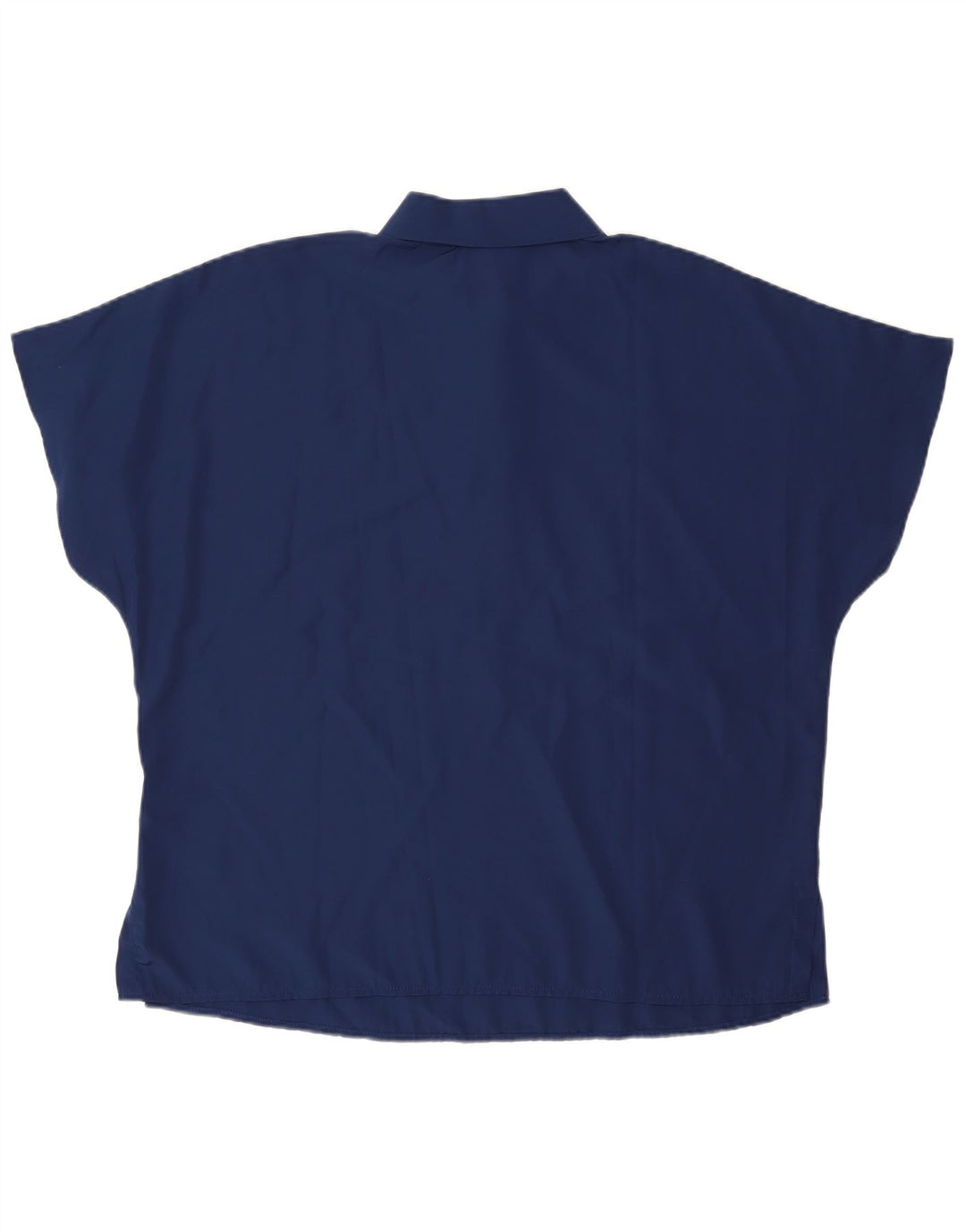 Vintage Womens Oversized Polo Shirt UK 18 XL Navy Blue Polyester