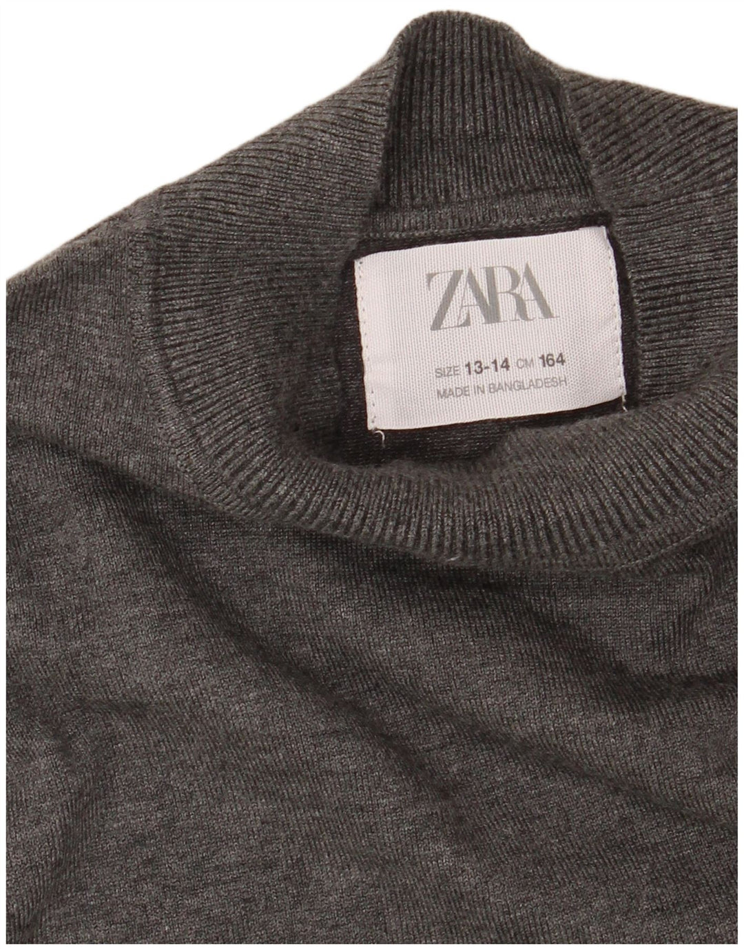ZARA Boys Turtle Neck Jumper Sweater 13-14 Years Grey