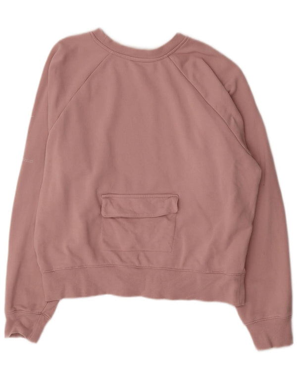 Nike Womens Sweatshirt Jumper UK 16 Large Pink Cotton