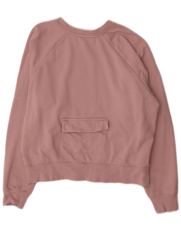 Nike Womens Sweatshirt Jumper UK 16 Large Pink Cotton
