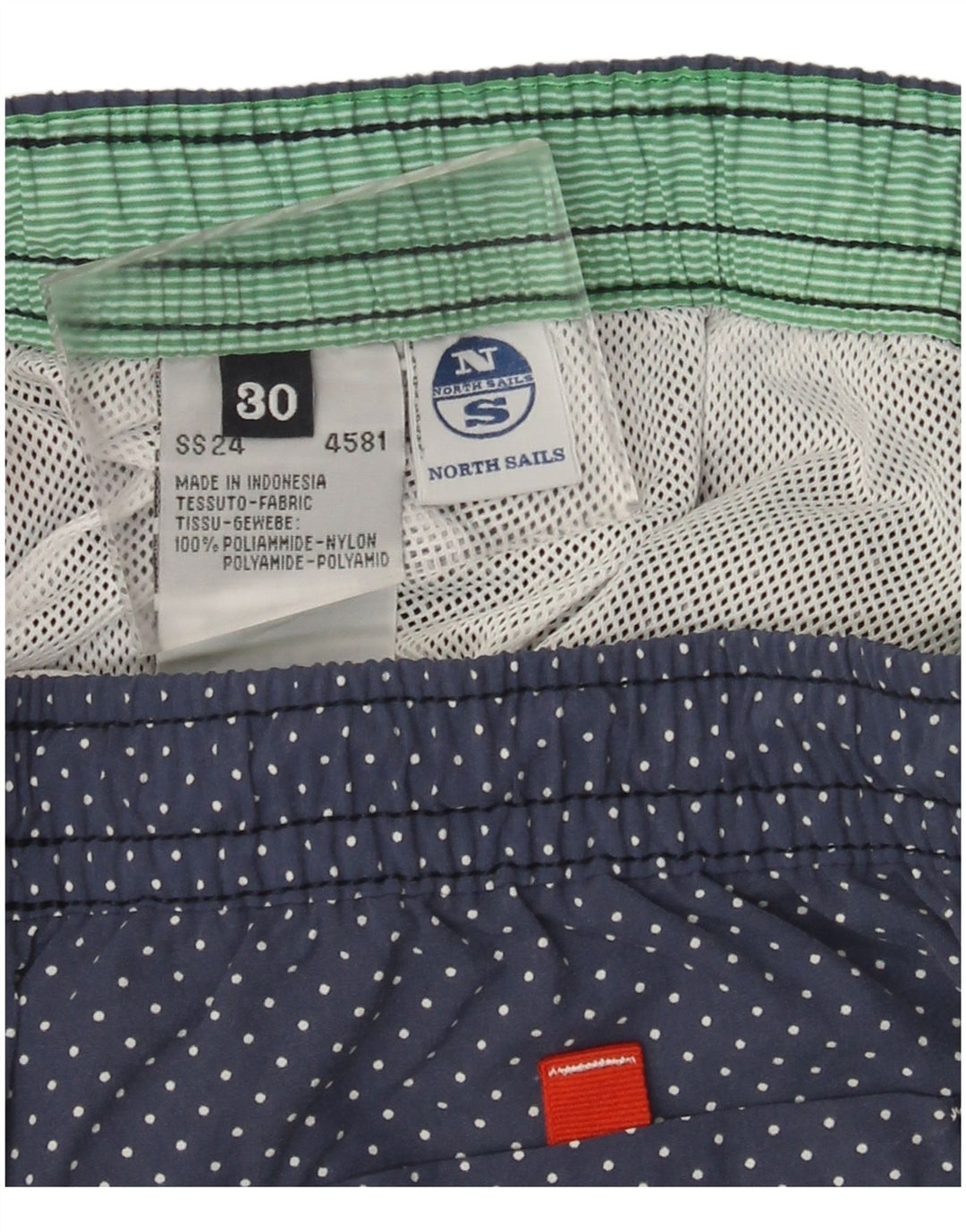 North Sails Mens Swimming Shorts Medium  Navy Blue Spotted Polyamide