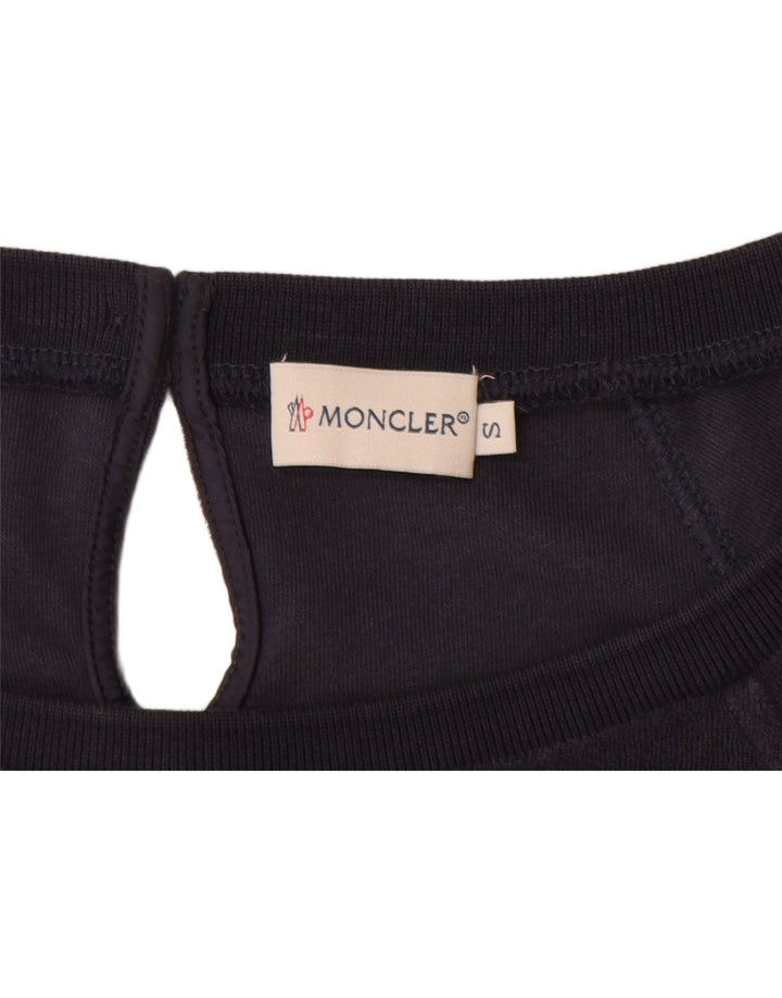 MONCLER Womens Velour Jumpsuit UK 10 Small  Navy Blue Cotton