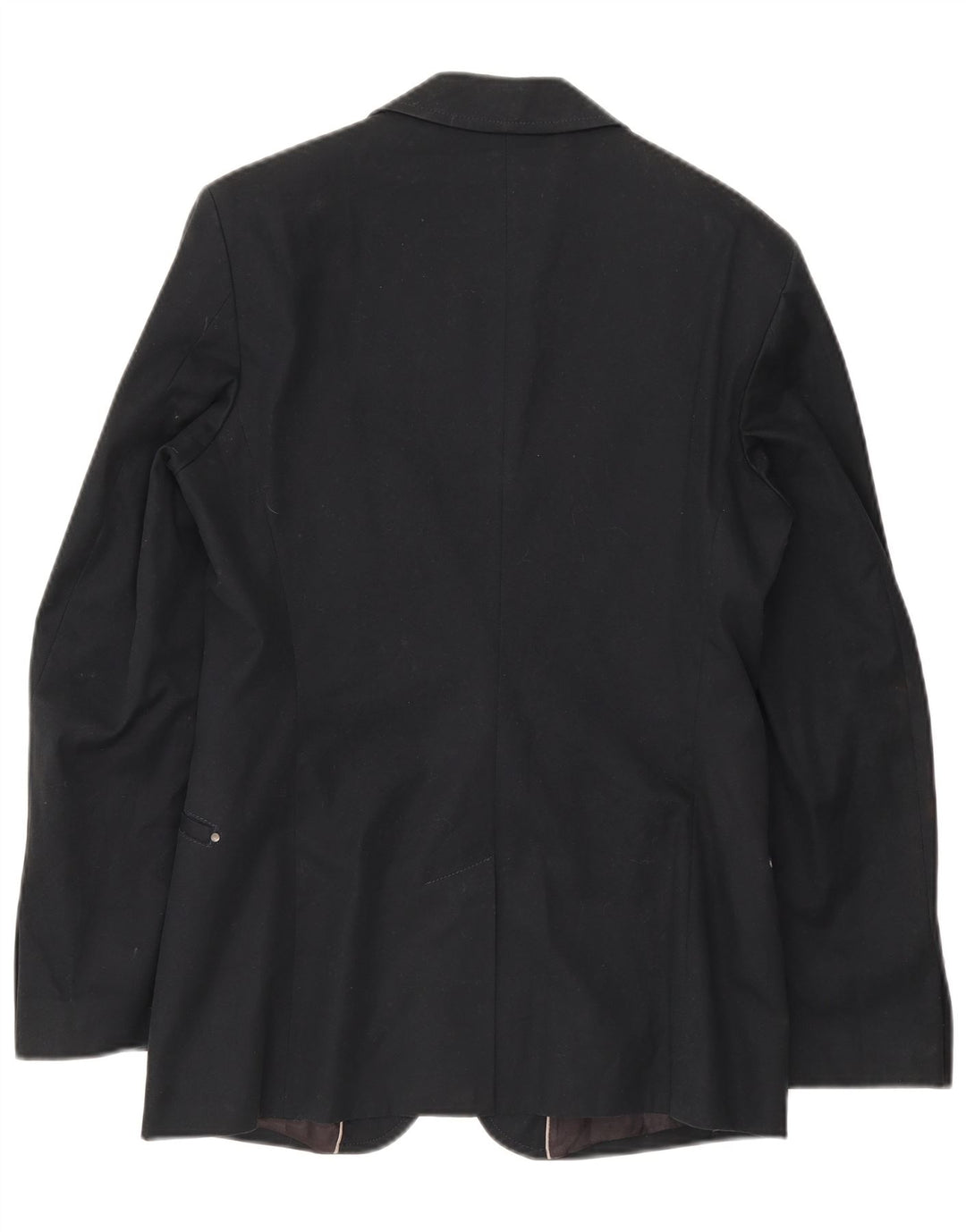 Zara Mens 2 Button Blazer Jacket IT 48 Medium Navy Blue Cotton