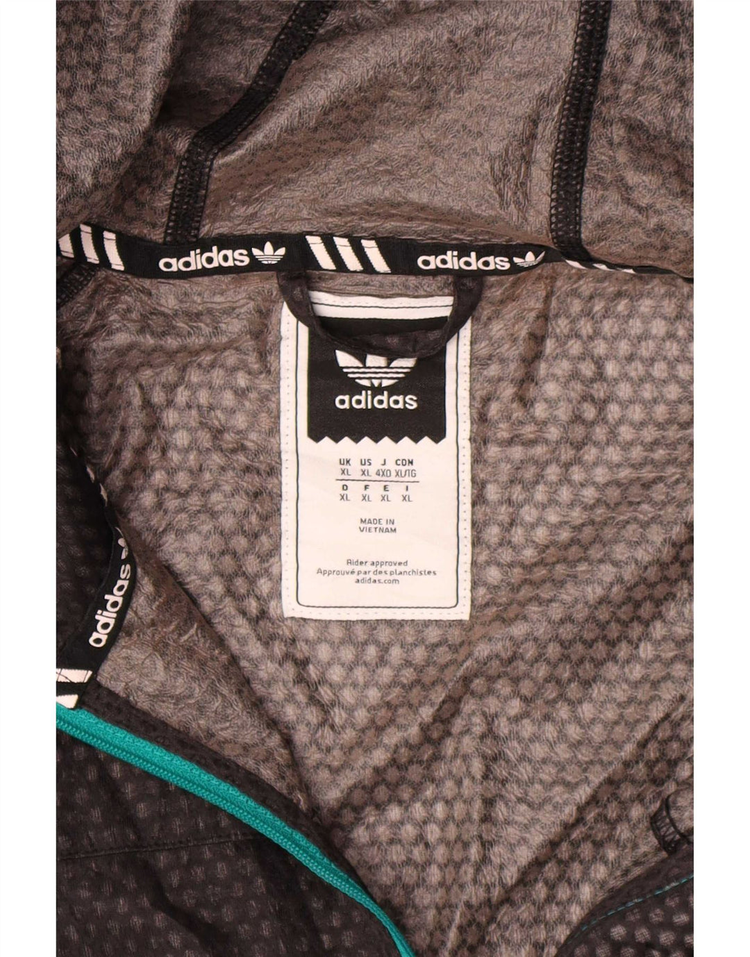Adidas Mens Hooded Rain Jacket UK 42 XL Black Polyester