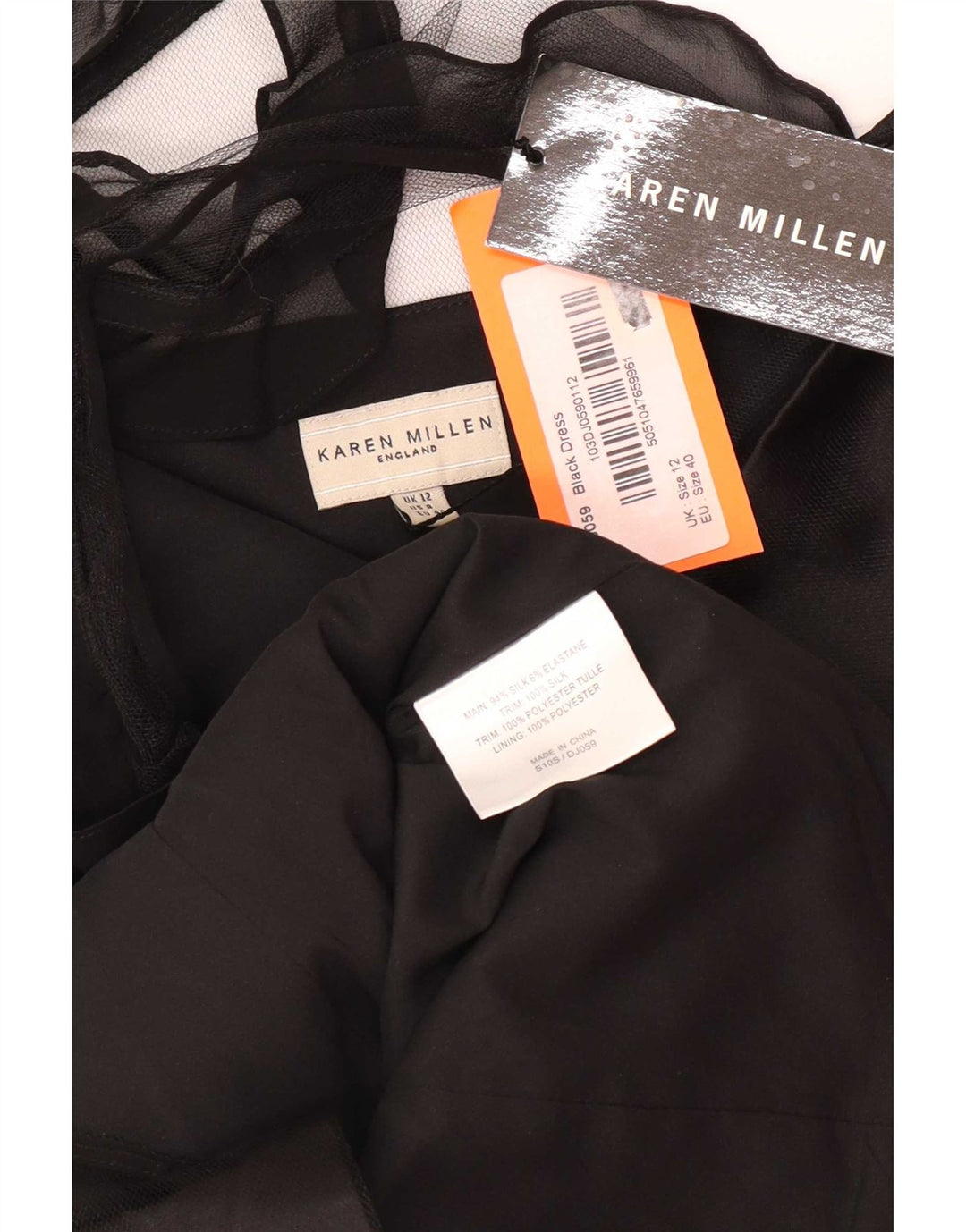 Karen Millen Womens One Shoulder Dress UK 12 Medium Black Silk