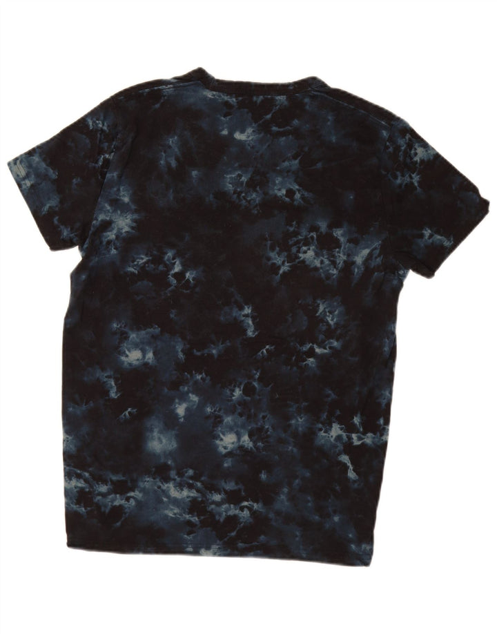 HOLLISTER Mens Graphic T-Shirt Top Small Navy Blue Tie Dye Cotton