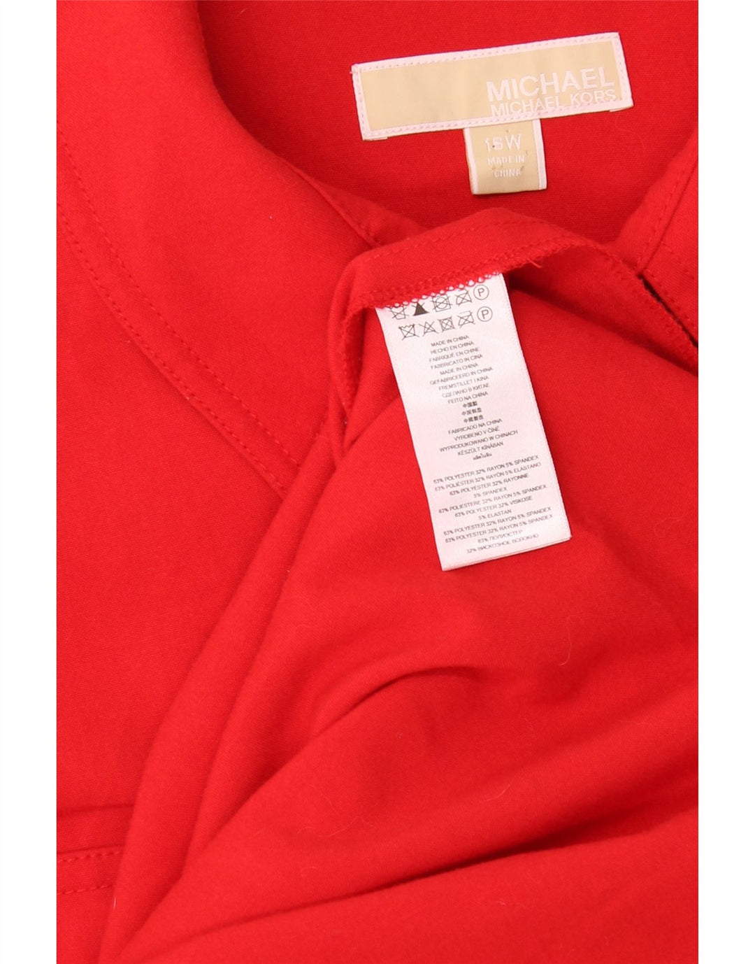 MICHAEL KORS Womens 3/4 Sleeve Shift Dress US 16 2XL Red Polyester Vintage Michael Kors and Second-Hand Michael Kors from Messina Hembry 