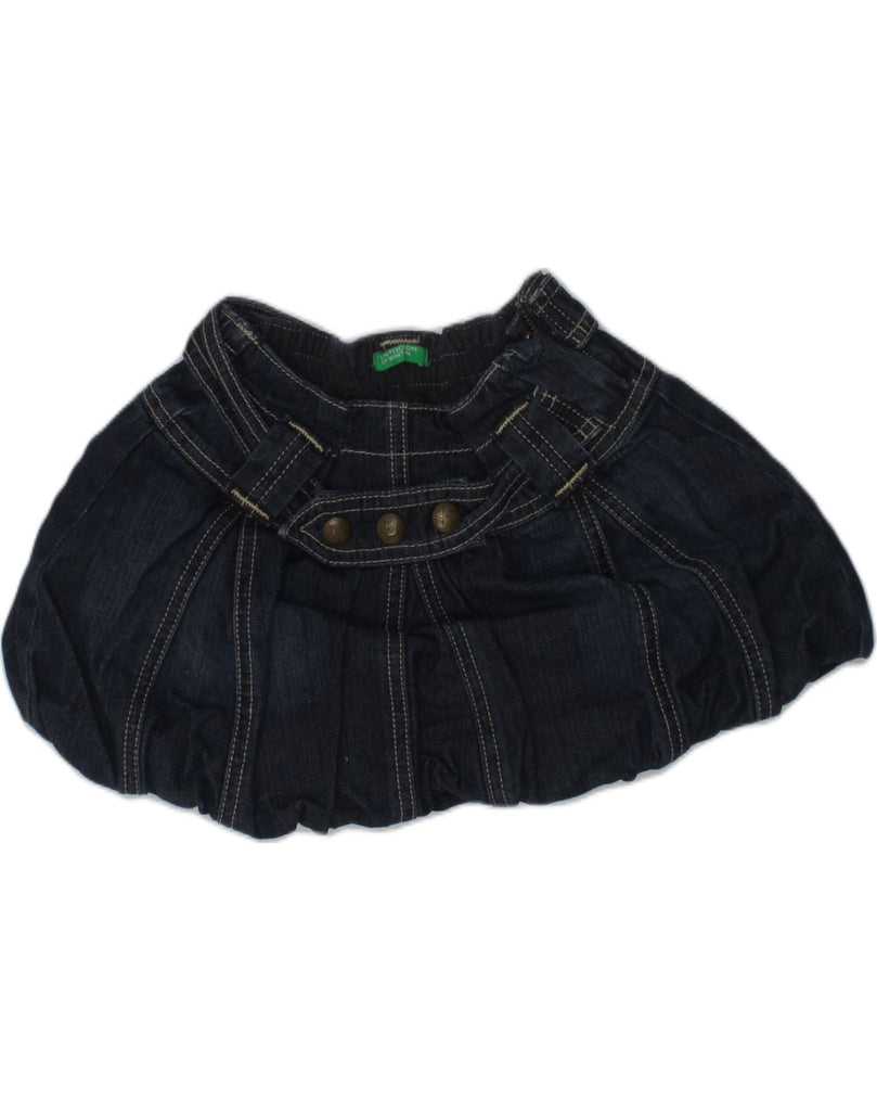 BENETTON Girls Denim Skirt 2-3 Years W18 Navy Blue Polyester | Vintage Benetton | Thrift | Second-Hand Benetton | Used Clothing | Messina Hembry 