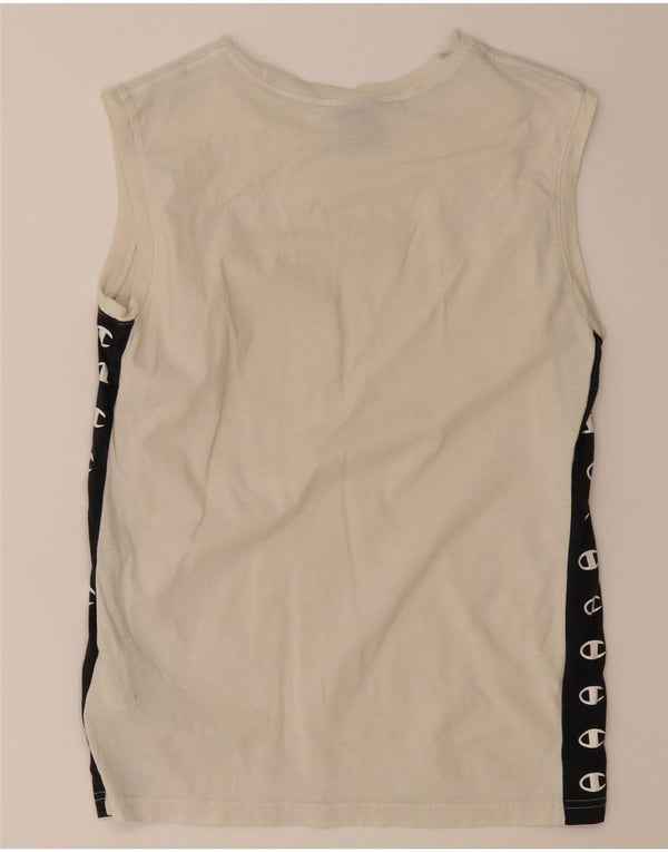 Champion Boys Graphic Vest Top 13-14 Years XL White Colourblock Cotton
