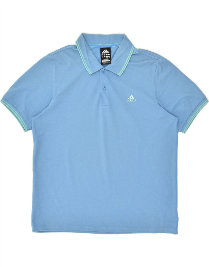 ADIDAS Mens Clima 365 Polo Shirt Large Blue Cotton | Vintage Adidas | Thrift | Second-Hand Adidas | Used Clothing | Messina Hembry 