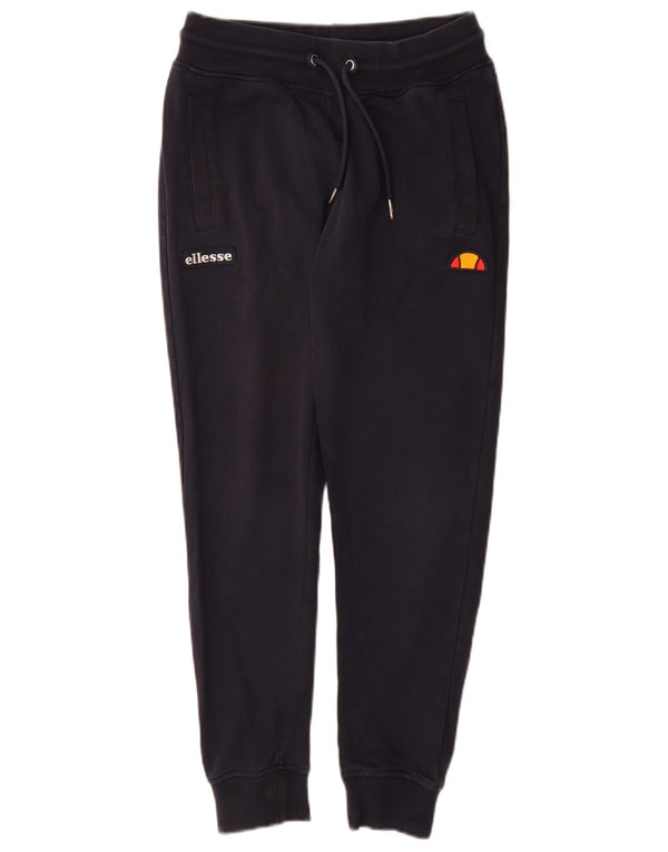 Ellesse Womens Graphic Tracksuit Trousers Joggers UK 6 XS Navy Blue Cotton