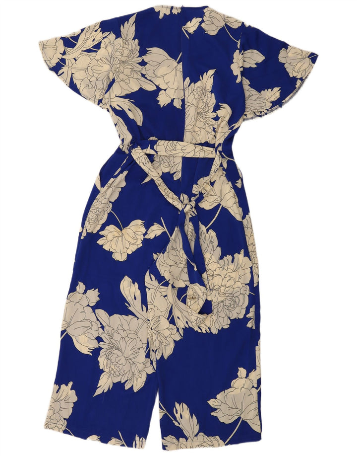 Vintage Womens Jumpsuit UK 12 Medium Blue Floral