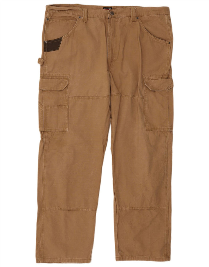 WRANGLER Mens Straight Cargo Trousers W42 L31 Beige