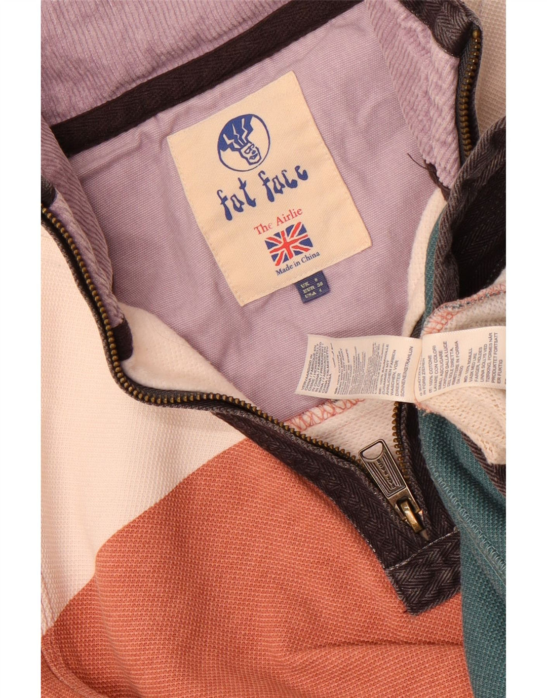 Fat Face Womens Oversized Sweatshirt Jumper UK 8 Small Multicoloured