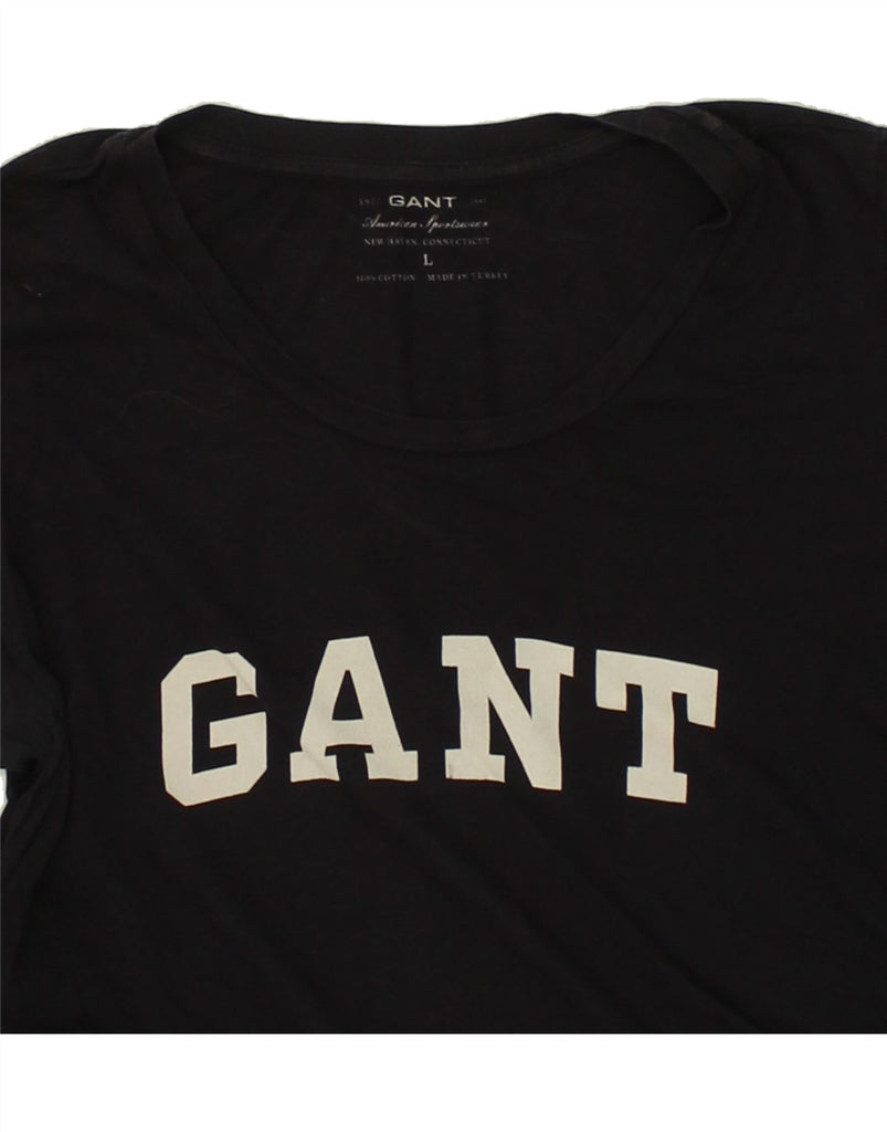 GANT Womens Graphic Top Long Sleeve UK 14 Large Black Vintage Gant and Second-Hand Gant from Messina Hembry 