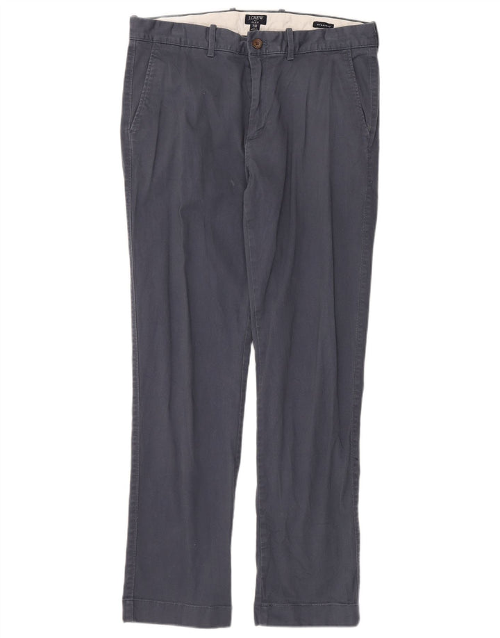 J. CREW Mens Flex Straight Chino Trousers W33 L32 Navy Blue Cotton