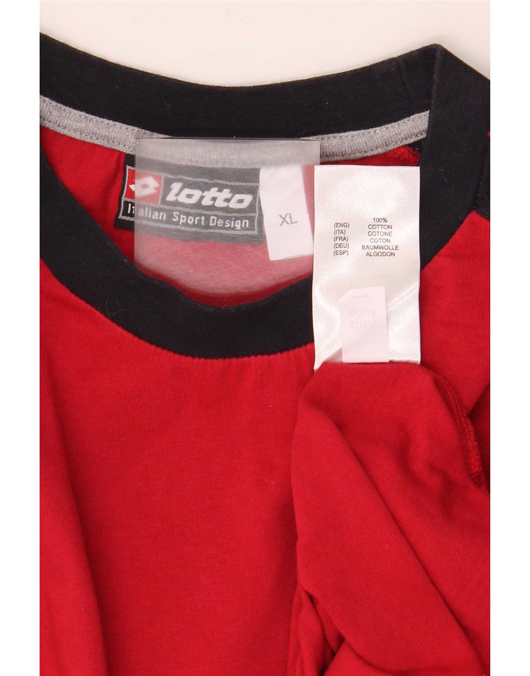 Lotto Mens Top Long Sleeve XL Red Colourblock Cotton