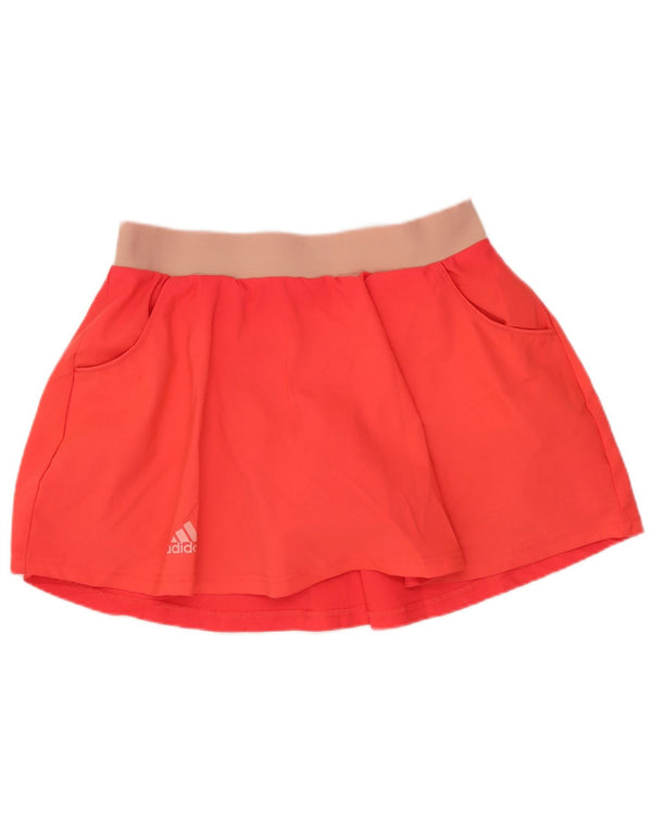 ADIDAS Womens Climalite Tennis Skirt UK 8/10 Small Orange Polyester