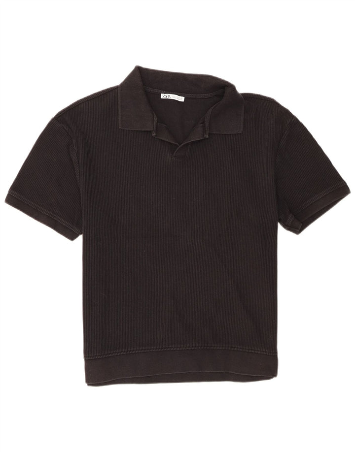 Zara Mens Polo Shirt Large Black