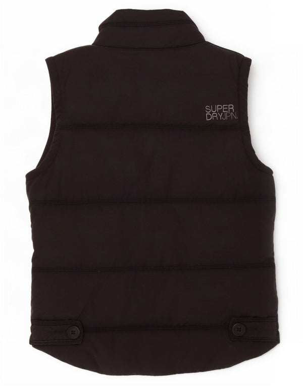Superdry Womens Padded Gilet UK 16 Large Navy Blue Cotton