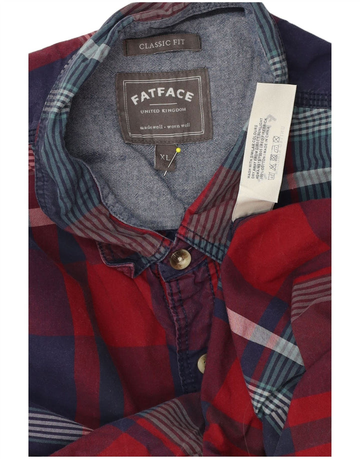 Fat Face Mens Classic Fit Shirt XL Red Check Cotton