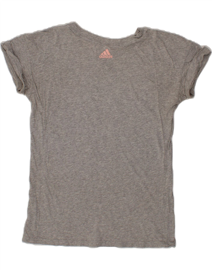 ADIDAS Womens Graphic T-Shirt Top UK 8/10 Small  Grey Vintage Adidas and Second-Hand Adidas from Messina Hembry 