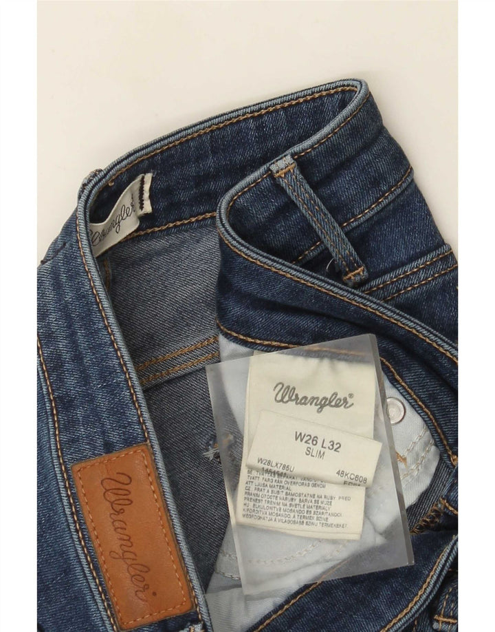 Wrangler Womens Slim Jeans W26 L32 Blue Cotton