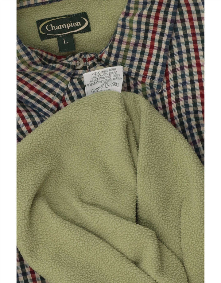 Vintage Mens Lumberjack Flannel Shirt Large Multicoloured Gingham Cotton