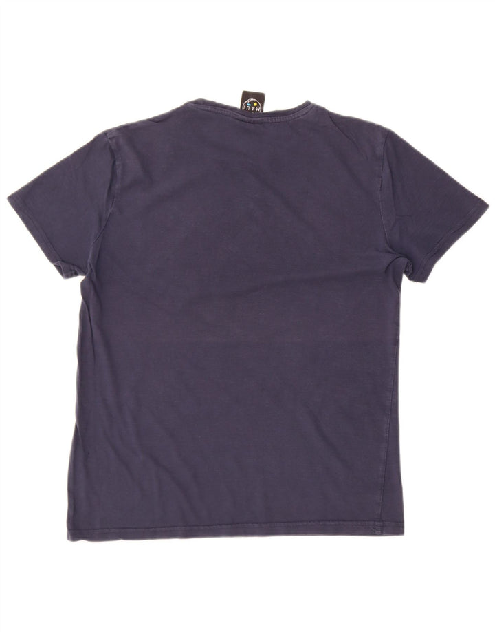Maui and Sons Mens Graphic T-Shirt Top Medium Navy Blue