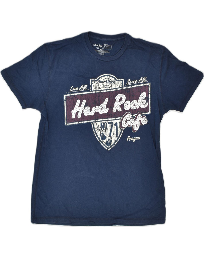 HARD ROCK CAFE Mens Graphic T-Shirt Top Medium Navy Blue Cotton | Vintage | Thrift | Second-Hand | Used Clothing | Messina Hembry 