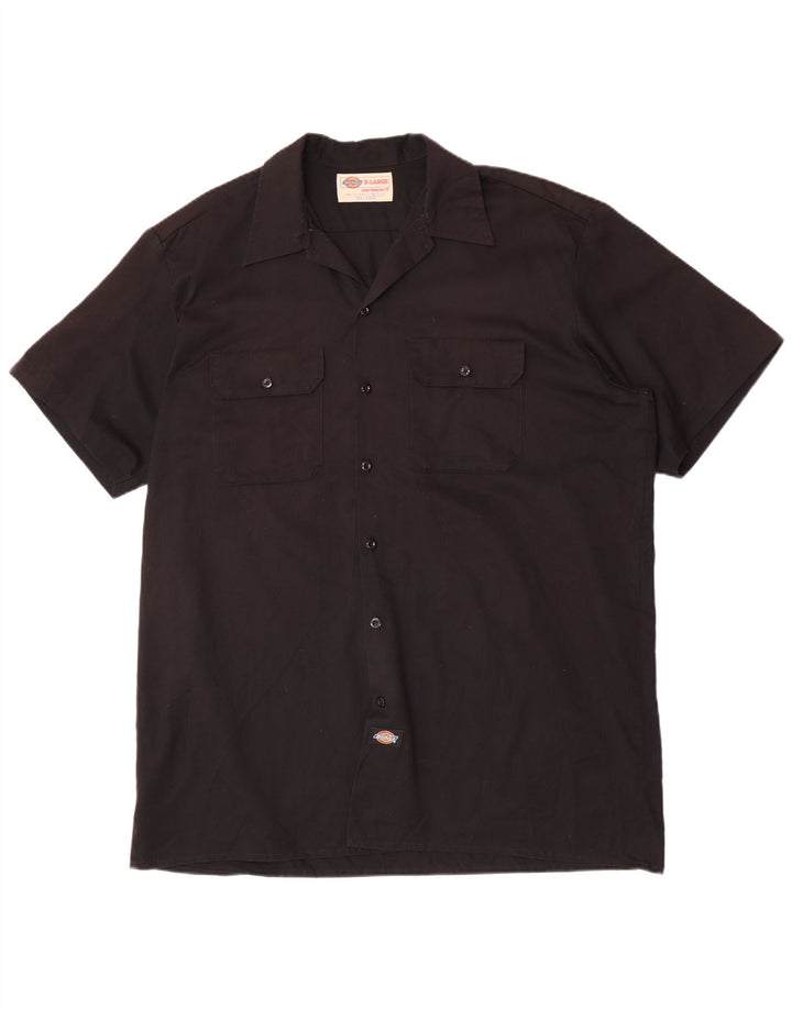 Dickies Mens Short Sleeve Shirt XL Black Polyester