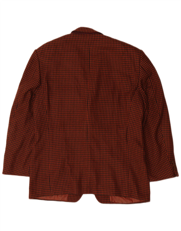 Ermenegildo Zegna Mens 2 Button Blazer Jacket UK 42 XL Brown Houndstooth