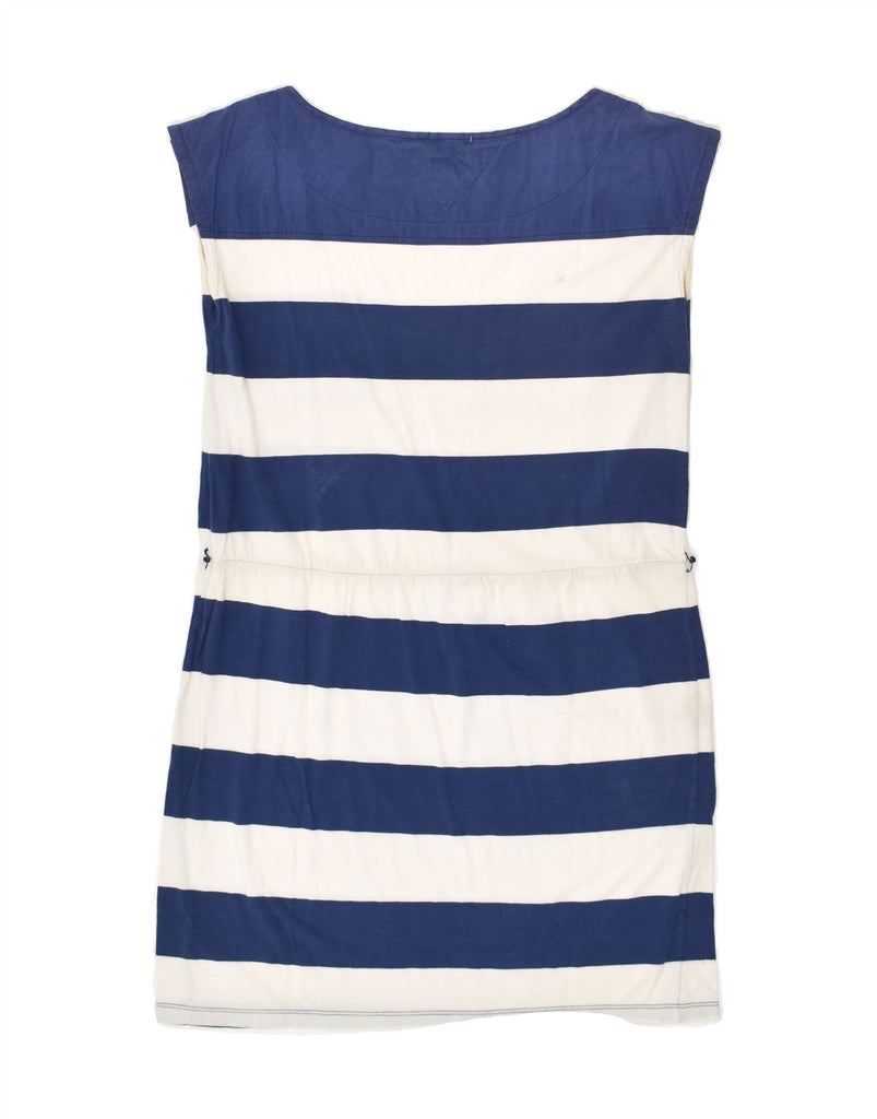 TOMMY HILFIGER Womens Sleeveless T-Shirt Dress UK 14 Medium Blue Striped | Vintage Tommy Hilfiger | Thrift | Second-Hand Tommy Hilfiger | Used Clothing | Messina Hembry 