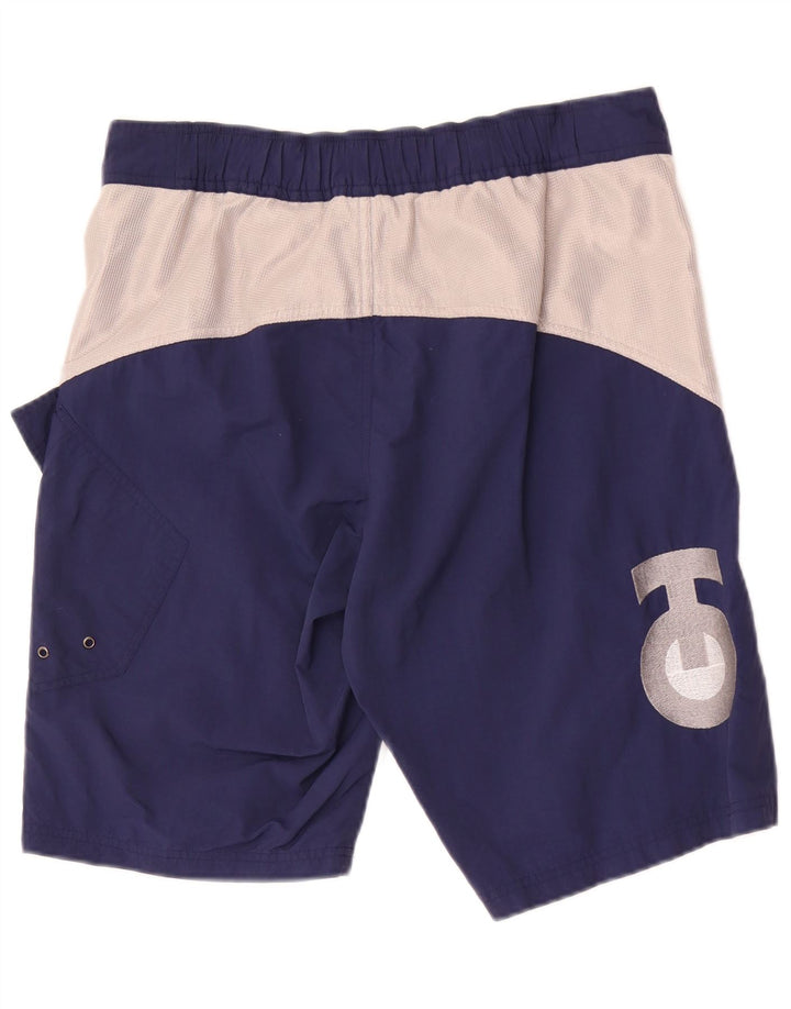 Coast Mens Graphic Swimming Shorts Small Navy Blue Colourblock Polyamide