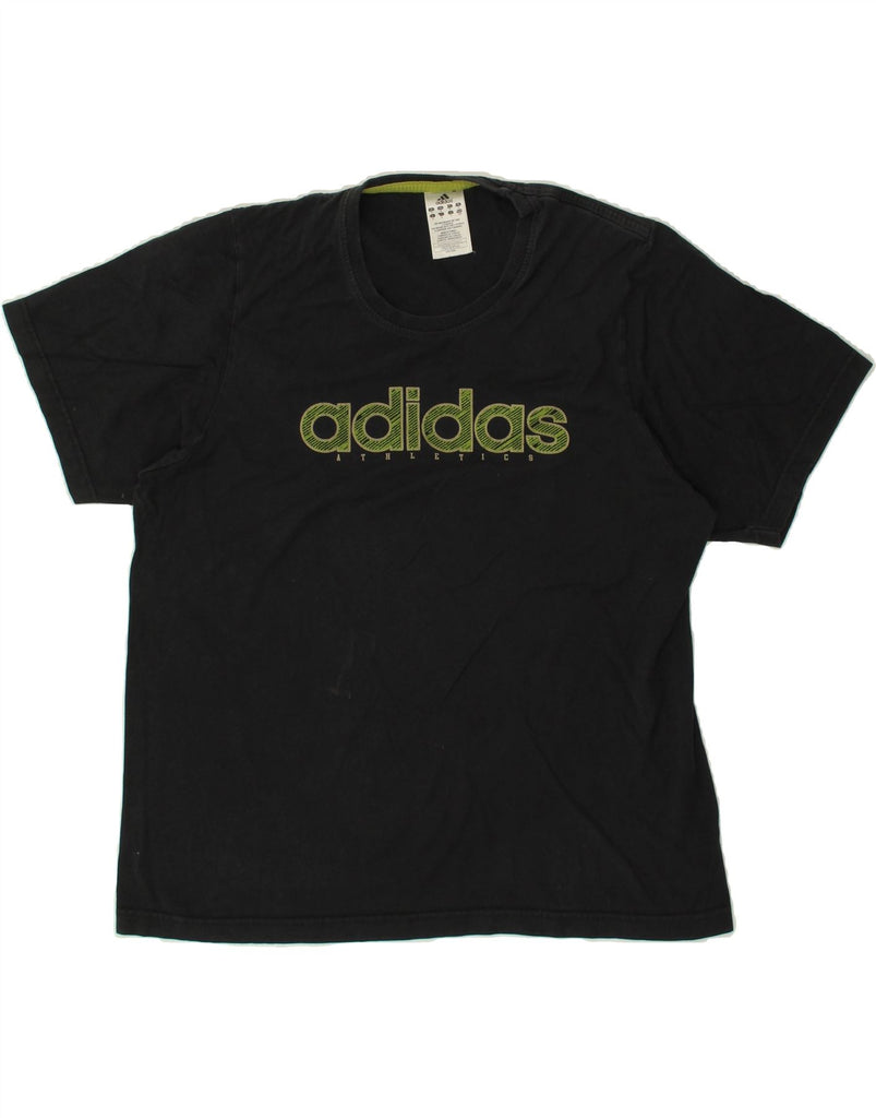 ADIDAS Mens Graphic T-Shirt Top Medium Black Cotton | Vintage Adidas | Thrift | Second-Hand Adidas | Used Clothing | Messina Hembry 