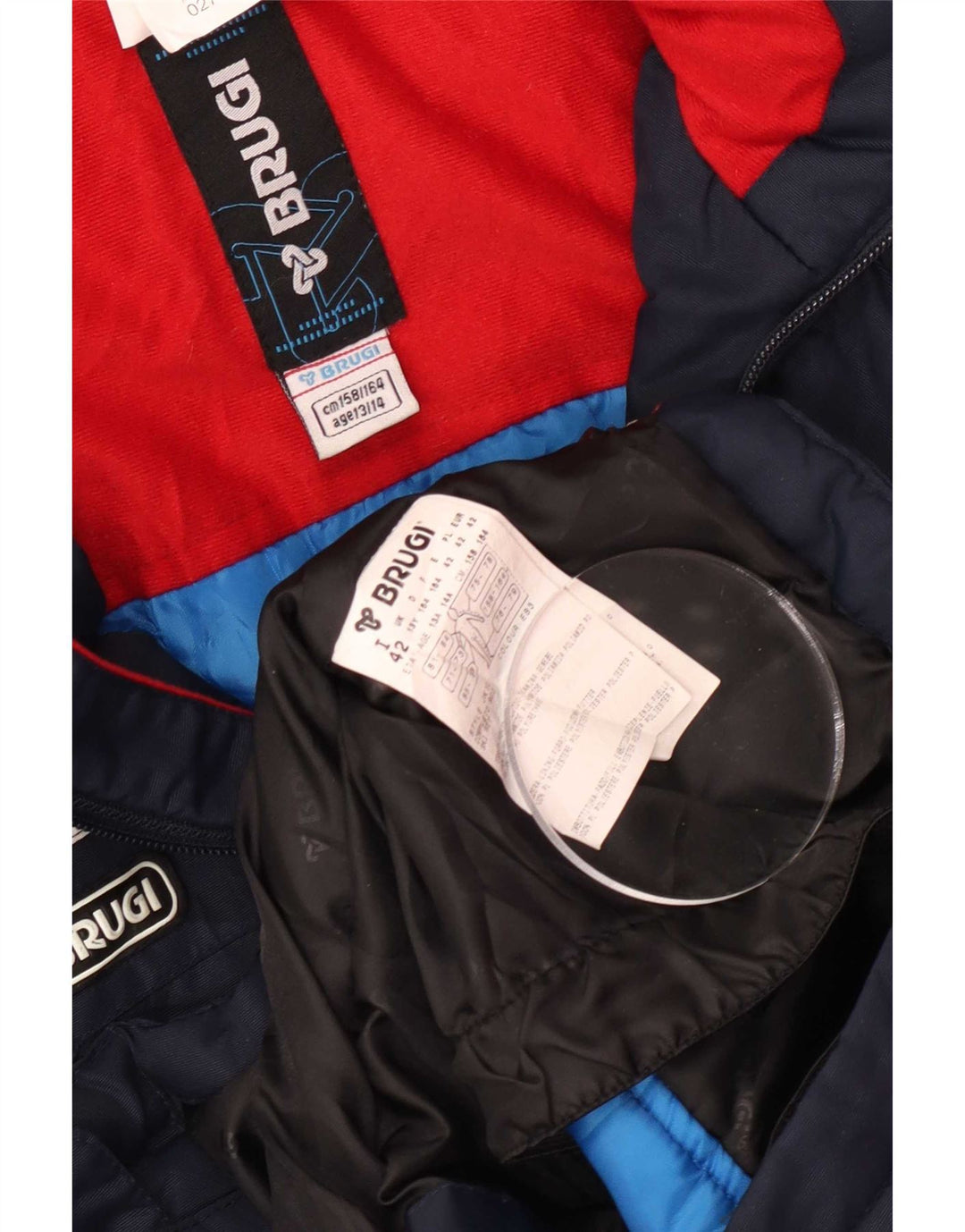 Brugi Boys Hooded Ski Jacket 13-14 Years Navy Blue Colourblock Polyamide