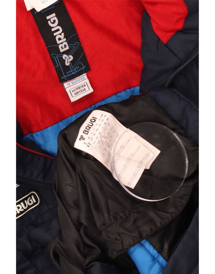 Brugi Boys Hooded Ski Jacket 13-14 Years Navy Blue Colourblock Polyamide