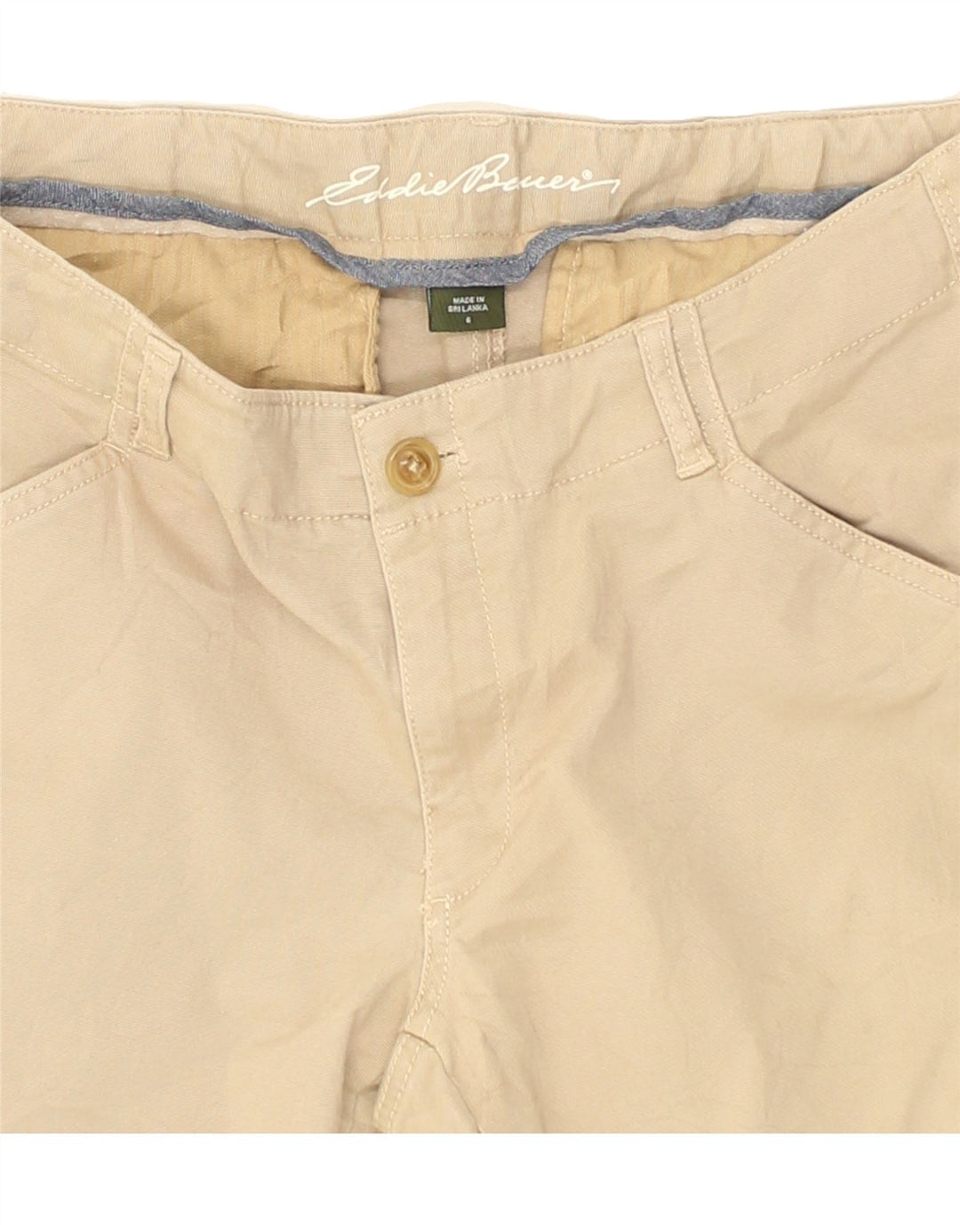 EDDIE BAUER Womens Slim Cargo Trousers UK 6 XS W25 L32 Beige Cotton | Vintage Eddie Bauer | Thrift | Second-Hand Eddie Bauer | Used Clothing | Messina Hembry 