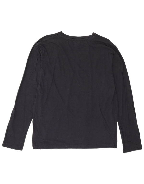 Lotto Mens Top Long Sleeve Large Navy Blue Cotton