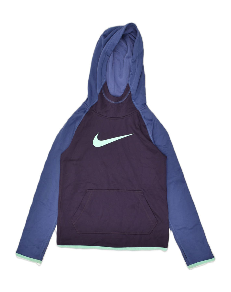 NIKE Boys Dri Fit Graphic Hoodie Jumper 6-7 Years Small Navy Blue | Vintage Nike | Thrift | Second-Hand Nike | Used Clothing | Messina Hembry 