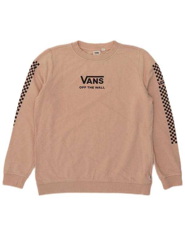 Vans Womens Graphic Oversized Sweatshirt Jumper UK 10 Small Pink