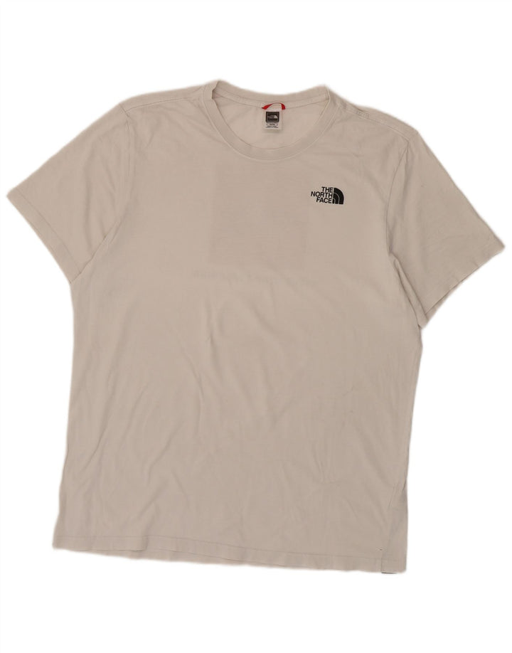 THE NORTH FACE Mens Graphic T-Shirt Top XL Off White Cotton