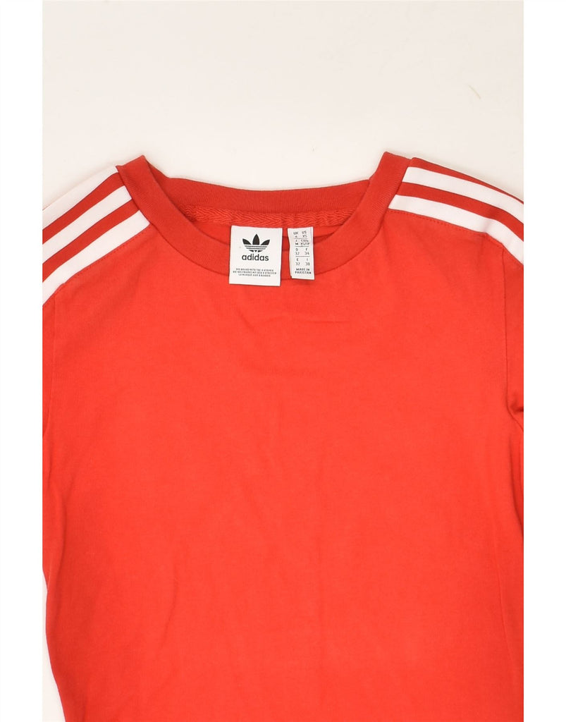 ADIDAS Womens T-Shirt Top UK 6 XS  Red Cotton | Vintage Adidas | Thrift | Second-Hand Adidas | Used Clothing | Messina Hembry 