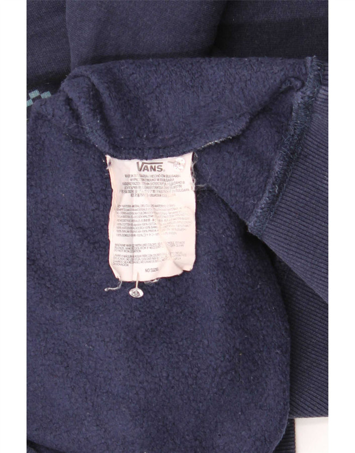 Vans Mens Graphic Sweatshirt Jumper Medium Navy Blue Cotton