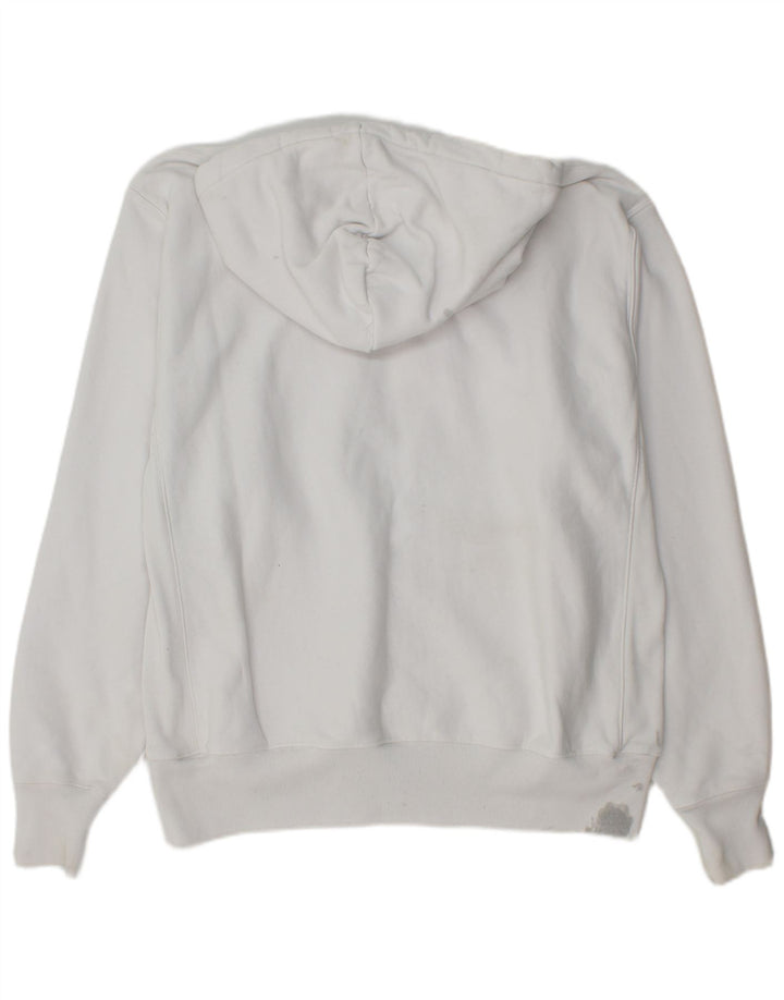 Champion Mens Hoodie Jumper Large White Cotton