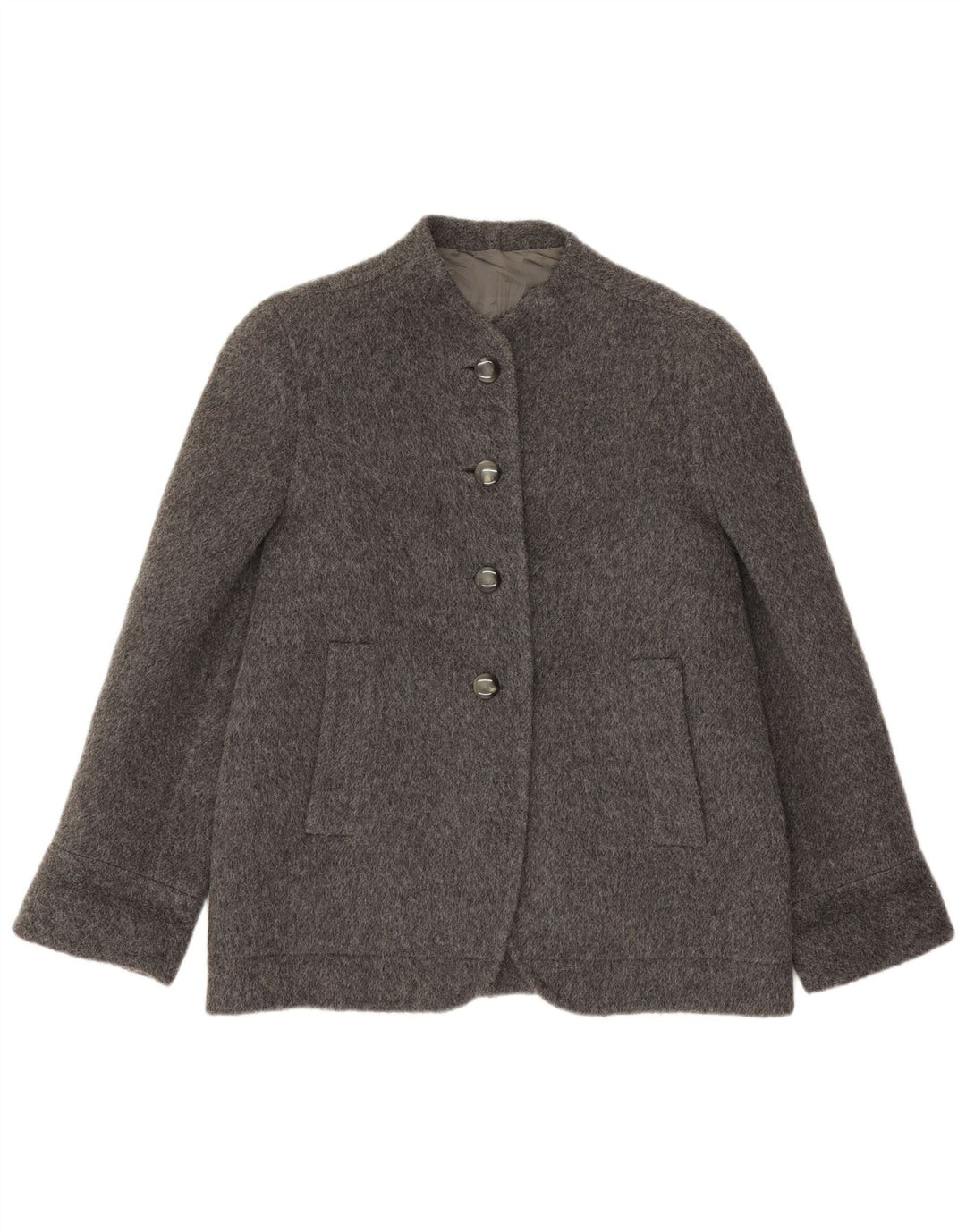 Vintage Womens 4 Button Blazer Jacket UK 14 Large Grey