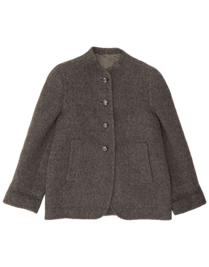 Vintage Womens 4 Button Blazer Jacket UK 14 Large Grey