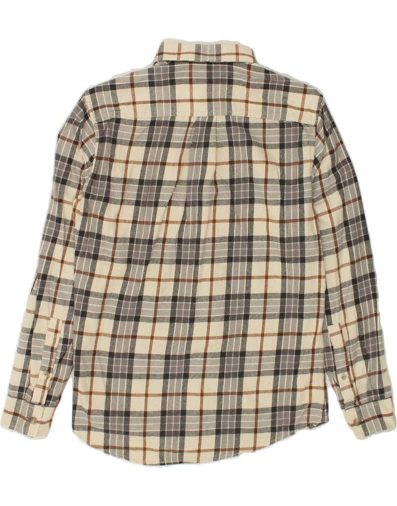 EDDIE BAUER Mens Flannel Shirt Small Beige Check Cotton | Vintage Eddie Bauer | Thrift | Second-Hand Eddie Bauer | Used Clothing | Messina Hembry 